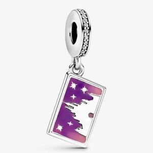 Disney Parks post card charm Purple and Silver Castle Charm!